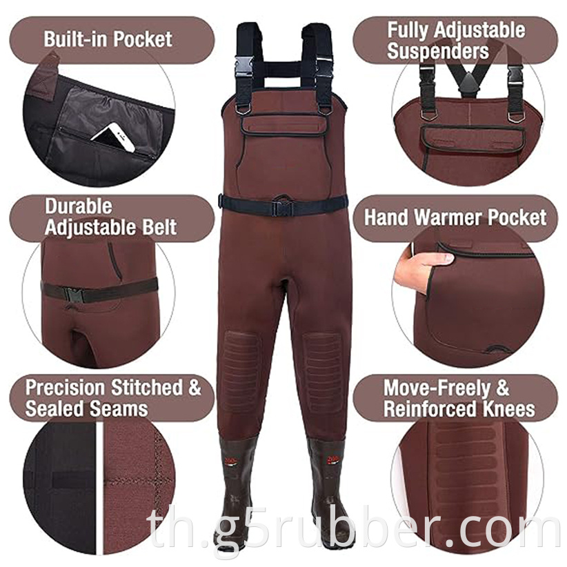 Neoprene Fishing Chest Waders 200g Insulation Boots